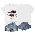 thumbnail image 2 of AWZXDE T-Shirts Élégants pour Femmes - T-Shirt à Manches Courtes Imprimé Col Rond pour Usage Quotidien Sorties Décontractées et Superposition, 2 of 4