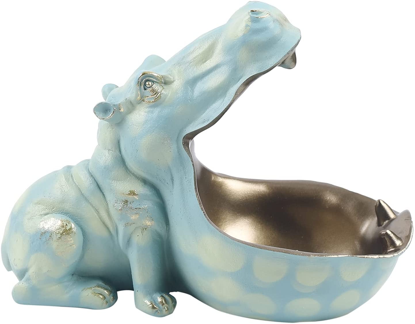 Resin Hippo Figurines Desktop Decoration Home Accessories Statues For Good luck 