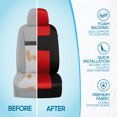 thumbnail image 6 of BDK PolyPro Car Seat Covers Full Set in Red on Black – Front and Rear Split Bench Seat Covers, Easy to Install, Accessories for Auto Trucks Van SUV, 6 of 11