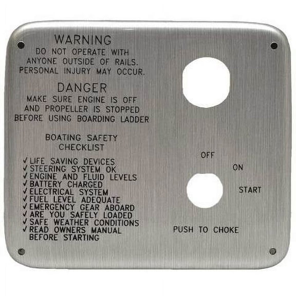 Avalon Boat Blank Ignition Panel 120170 | 6 3/8 x 5 1/2 Inch Silver