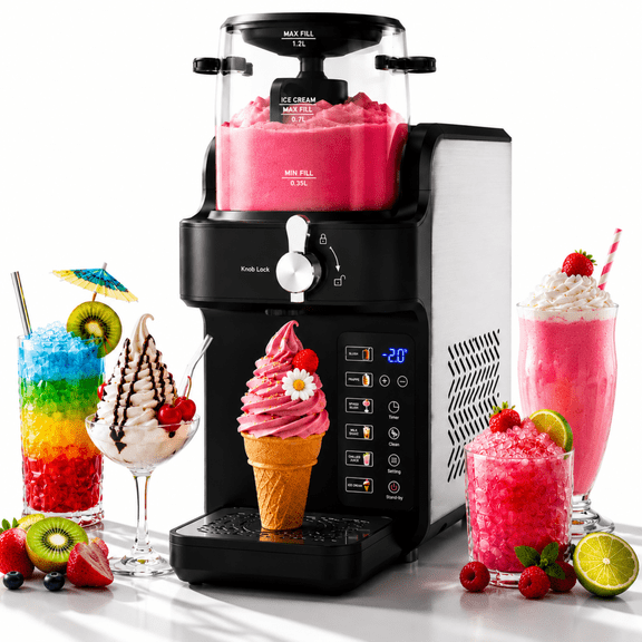 1.5L Slushie Machine & Soft Serve Ice Cream Maker with Rapid Freezing, Frozen Drink Machine, Slushy Machine, Margarita Machine for Home