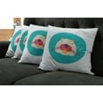 thumbnail image 2 of Ambesonne Colorful Throw Pillow Cover 4 Pack, Cartoon Beaver Design, 18", Multicolor, 2 of 6