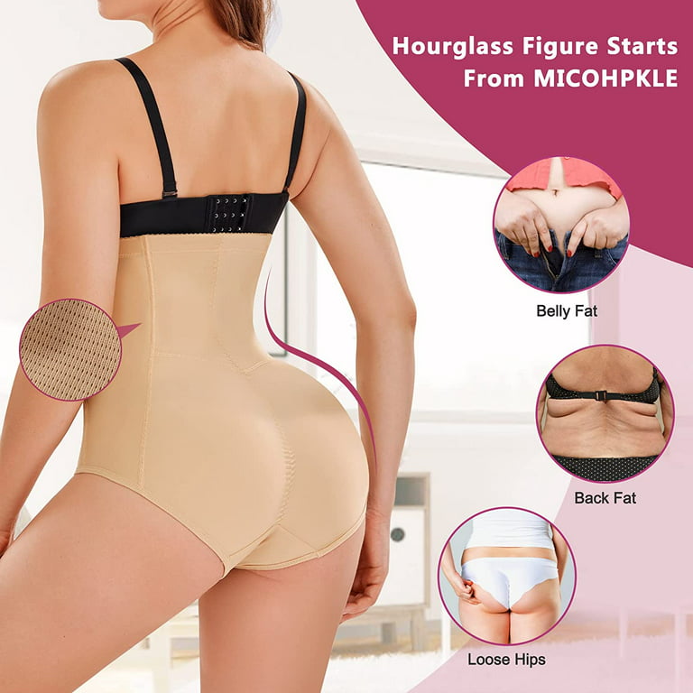 MICOHPKLE Tummy Control Shapewear High Waisted Underwear for Women Butt  Lifter Briefs Waist Trainer Panty Body Shaper Beige at  Women's  Clothing store
