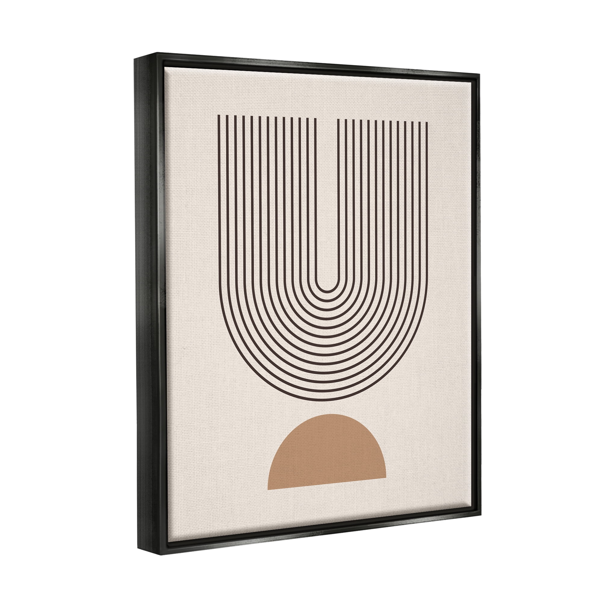 Stupell Industries Contemporary Boho Arch Abstract Painting Black Floater Framed Art Print Wall Art, 25 x 31