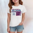 thumbnail image 2 of mgoYE 250th Anniversary USA Shirts Gifts for Girls USA 250th Birthday Celebration Top, Girls Boys’s 4th of July Patriotic Short Sleeve Shirt(White,11-12 Years), 2 of 5