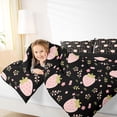 thumbnail image 4 of Homewish Cute Yummy Strawberry Bedding Comforter Set, Kawaii Cartoon Fruit Twin Comforter Sets, Flower Plant Botanical Reversible Bedding Set, Luxury Bedroom Decor, 2 Pieces, 4 of 8