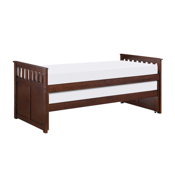 Lexicon Rowe Transitional Wood Twin/ Twin Bed in Dark Cherry