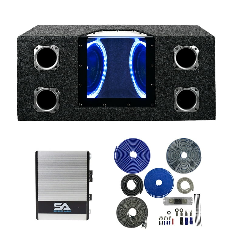 Dual Inch 800 Watt Car Audio Subwoofer with LED Lights Enclosure