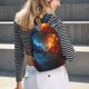 thumbnail image 5 of Disketp Red And Blue Fire Dragon E Mochila de Lona Estampada, Mochila Escolar de Viaje Ligera para Estudiantes y Portátil-Medium, 5 of 5