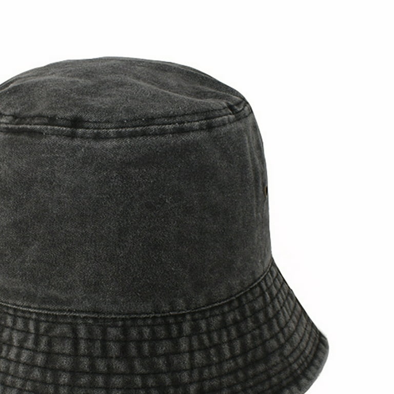 Vintage Style Men Wide Brim Bucket Hat Outdoor Fishing Hiking Sun  Protection Cap