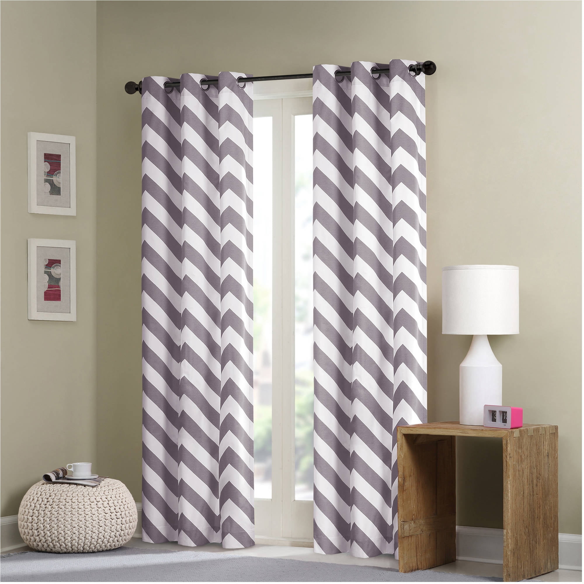 Home Essence Apartment Leo Chevron Window Curtain Pair