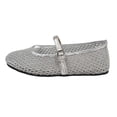 thumbnail image 2 of Lenago Mesh Ballet Flats for Women Mesh Flats Buckle Strap Mary Jane Ballerina Flats Slip On Casual Breathable Ballerina Shoes Summer Fashion Silver Size-6, 2 of 9