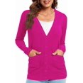 thumbnail image 3 of Urban CoCo Women's Button Down Lightweight Knit Cardigan Sweater with Pockets, 3 of 6