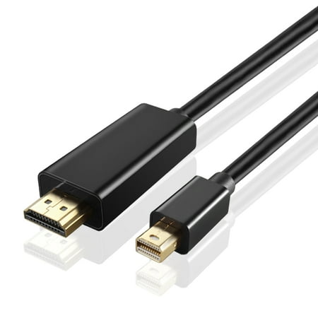 Connectors Tv Video (Mini DisplayPort to HDMI Adapter Cable (10FT) - 4K 4Kx2K 2160P Ultra HD UHD (Thunderbolt 2 Compatible) mDP Mini DP to HDMI Male Connector Port Video Audio Converter Plug Wire)