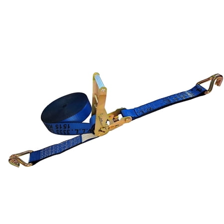 Mega Cargo Control Heavy Duty J Hook Ratchet Straps - 2 x 60 Blue Tie Downs 1 Pack