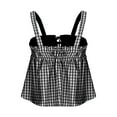 thumbnail image 4 of tarylea Womens Tank Tops Square Neck Sleeveless Plaid Camisoles Summer Cute Backless Vest Shirt, 4 of 5