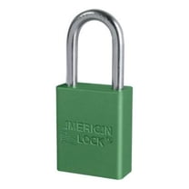 Master Lock Solid Aluminum Padlock, 1/4 in Diam., 1-1/2 in L X 3/4 in W, Green - 1 EA (045-A1106GRN)