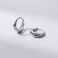thumbnail image 6 of EOEMY 925 Sterling Solid Silver Round Diamond-Cut Huggie Hoop Earrings Small Size 9mm-Silver, 6 of 6