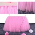 thumbnail image 2 of Adeeing Tulle Table Skirt Pink Tutu Table Skirt for Rectangle or Round Table, Wedding, Baby Shower, Princess Party, Birthday Party, Bridal Shower Decoration, 2 of 7