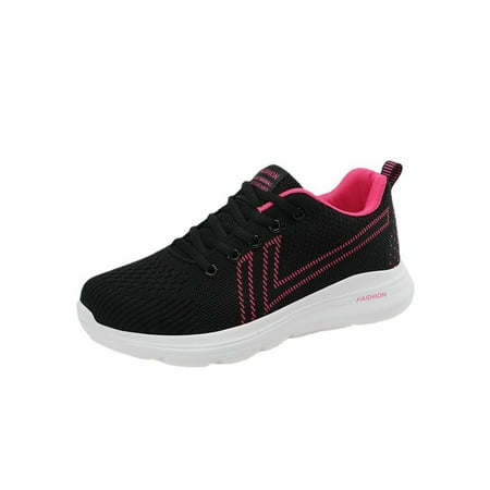 

Ritualay Women s Casual Running Shoes Comfortable Athletic Walking Gym Trainers Sneakers Black Rose Red 7