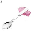 thumbnail image 2 of Portable Folding Fork Spoon Stainless Steel Outdoor Picnic Camping Tableware, 2 of 10