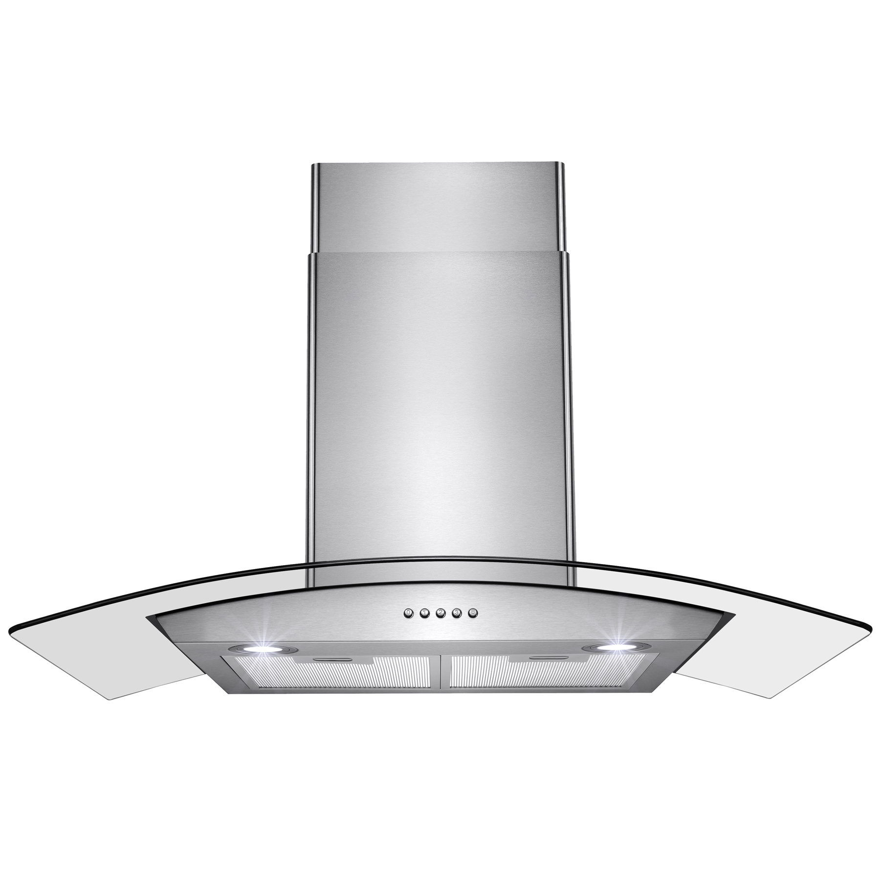 AKDY 36" Stainless Steel Tempered Glass Wall Mount Kitchen Vent Range Hood Push Buttons w/ Mesh Filter LED Lights - image 2 of 14