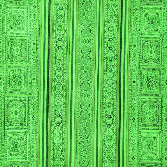 Ahgly Company Indoor Square Abstract Green Modern Area Rugs, 4' Square