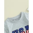 thumbnail image 6 of Aojekbee Baby Girls Boys Independence Day Romper Short Sleeve Crew Neck Letter Embroidery Casual Romper, 6 of 10