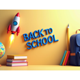 thumbnail image 4 of Colorful Back to School Themed Banner with Rocket Pencil and Backpack Elements Background Party Decors for Classroom Decor School Event Photo Booth Supplies Backdrop, 4 of 4