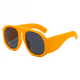 thumbnail image 3 of Europa y Estados Unidos gafas de sol de montura grande moda tendencia anti-azul tiro callejero gafas de sol redondas de contraste de montura grande, 3 of 5