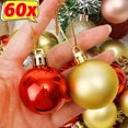 thumbnail image 2 of Bolas de Navidad con purpurina roja y dorada para colgar en el árbol de Navidad, adornos de bolas de Navidad de 4 cm, decoración festiva para el hogar, regalos para fiestas, 2 of 5