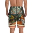 thumbnail image 4 of Lsque Fox Bathtub Floral Art Mens Sleep Pajama Shorts,Short Pajama Pants, Cotton Ultra-Soft Knit-4X-Large, 4 of 9