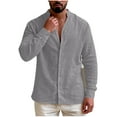 thumbnail image 5 of qucoqpe Linen Shirts for Men Casual Button Down Long Sleeve Tops Summer Fashion Breathable Beach Hawaiian Blouse, 5 of 8