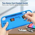 thumbnail image 4 of Fintie Kids Case for Nintendo Switch OLED Model 2021 with 2 Game Card Slots - [Kids Friendly] Ultralight Shockproof Protective Cover, Ergonomic Grip Case for Switch OLED Model Console 7.0", Blue, 4 of 17