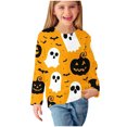 thumbnail image 4 of Odeerbi Toddler Girls Fall Winter Basic Layering T-Shirt Halloween Basic Tees 3-14 Years Kids Long Sleeve Shirt Halloween Pullover Base Layer Shirts Toddler Clothes Yellow, 4 of 6