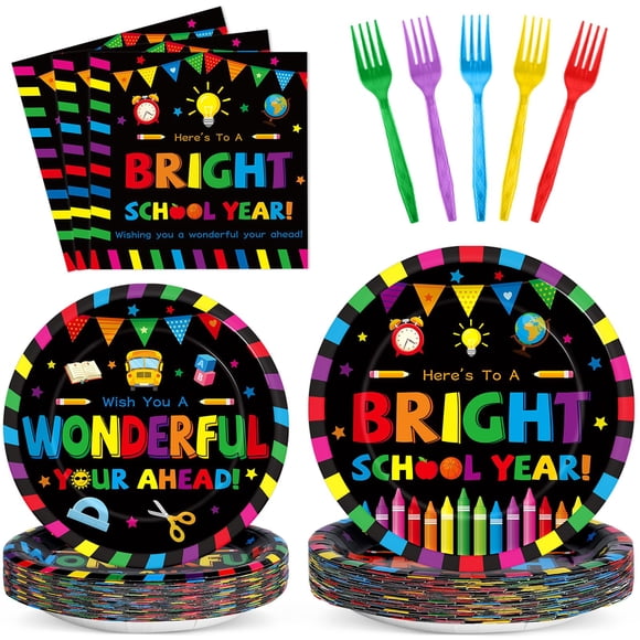 Platos y servilletas Qyeahkj de Party Supplies para el regreso a la escuela, 100 unidades