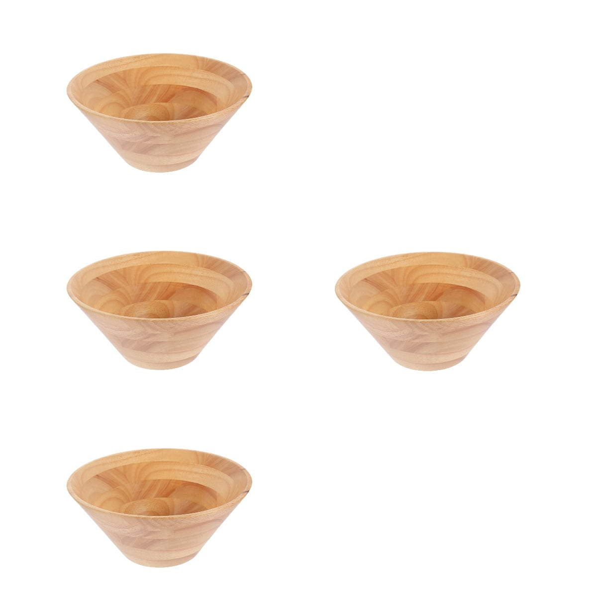 4 Count Extra Large Wood Bowl Fruit Bowl Wooden Salad Bowl 14.00X14.00X5.80CM