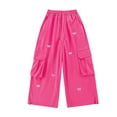 thumbnail image 3 of MUXiin Toddler Sweatpants Girl Bowknot Baggy Y2k Parachute Track Pants Elastic Waist Kids Youth Joggers Pants Open Bottom Loose Sweat Pants with Pockets Back To School Clothes for Girls, 3 of 9