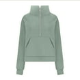 thumbnail image 4 of Ecqkame Women's Oversized Sweatshirts Half Zip Pullover Long Sleeve Loose Hoodies with Pocket Green XXXXL, 4 of 5