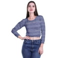 thumbnail image 4 of Moomaya Crop Top Long Sleeve For Women Printed Casual Summer T Shirt Crop Top, 4 of 5