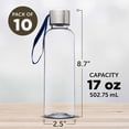 thumbnail image 5 of Genie Plastic Water Bottles with Strap 17 oz. Set of 10, Bulk Pack - Refillable, Great for Gym, Hiking, Cycling, School - Blue, 5 of 8