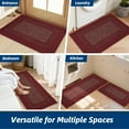 thumbnail image 2 of FLOORHUG Non-slip Kitchen Rug Set, Absorbent Floor Mat Set of 2, Machine Washable Kitchen Mat Set for Kitchen, Bathroom, Laundry Room, Bedroom, 20”x32”+20”x48”, Red, 2 of 7