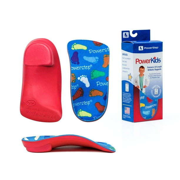 PowerStep Pinnacle Junior 3/4 Length Orthotic Shoe Insoles with Arch