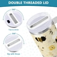 thumbnail image 5 of 30 oz Insulated Stainless Steel Tumbler Double Wall Stainless Steel Tumbler with 2-Way Drinking Cute Bees and Honeycomb Pattern, 5 of 9