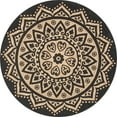 thumbnail image 2 of Well Woven | Kiera Natural Jute | Hand-Braided Floral Medallion | Black & Natural Color Area Rug | 8' Round, 2 of 7
