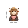 thumbnail image 2 of Highland Cow Figurine Decor for Book Shelf, Cow Statue for Home Garden Office Living Room, Highland Cows Gifts for Women(Heart), 2 of 5