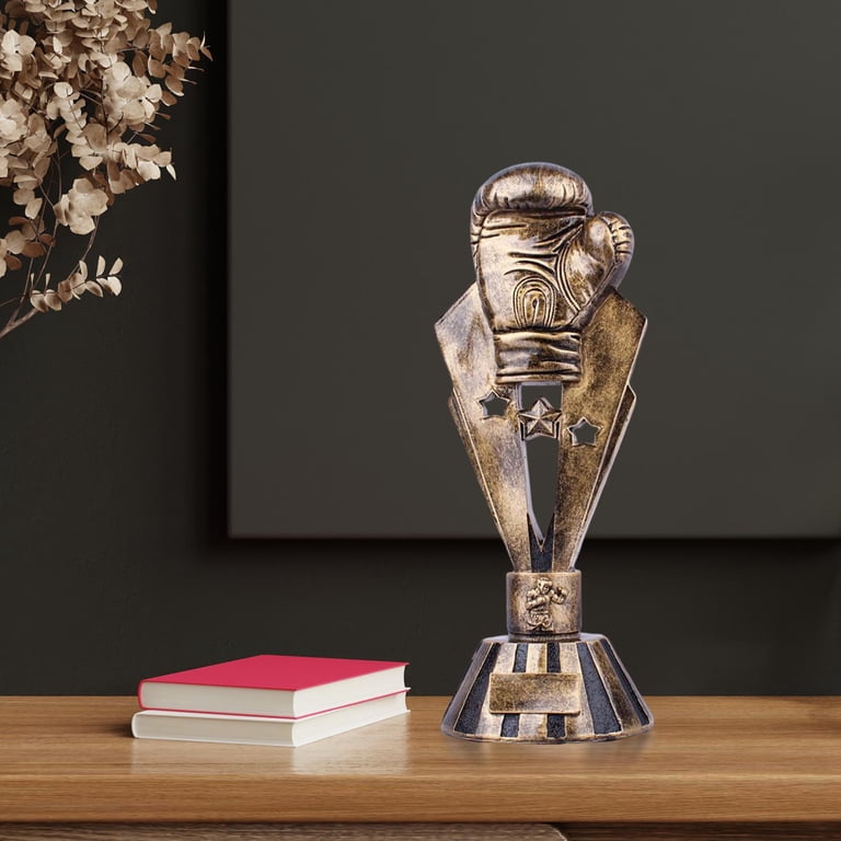 Crown Awards 9.25" Boxing Jab Sculpture Trophy – Custom Engraving, Resin, Highly Detailed