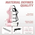 thumbnail image 6 of SOONTRANS Pink Gaming Chair, Girl High Back Gamer Chair with Footrest for Adult , Reclining Adjustable Game Office Chairs Massage Pillows, 6 of 9
