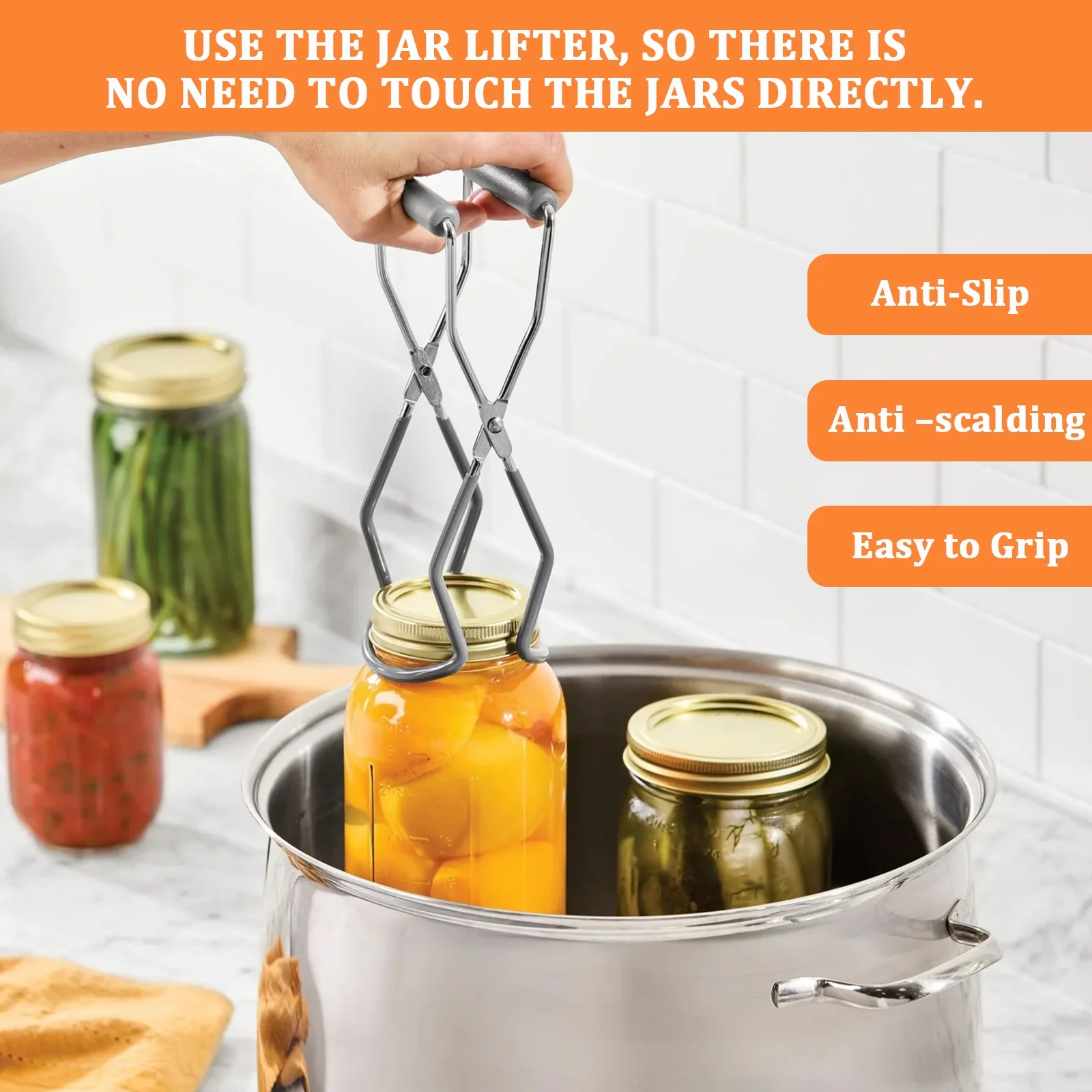 Mainstays 3-Piece Beginner Canning Kit, Universal Canning Supplies for Safe Home Canning, Starter Kit Includes Mason Jar Lifter, Wide Mouth Funnel and Air Bubble Remover for Same Home Preserving
