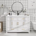 thumbnail image 3 of 48" White Bathroom Vanity with Ceramic Sink Combo, Abundant Storage Cabinet -4 Soft close doors and 4 drawers, 3 of 10